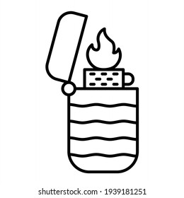 Vector Lighter Outline Icon Design
