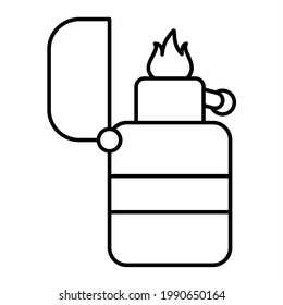 Vector Lighter Outline Icon Design

