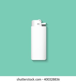 Vector lighters. Lighter isolated on a green background. Template lighter.
