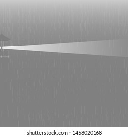 Vector lighthouse with gray and white gradations