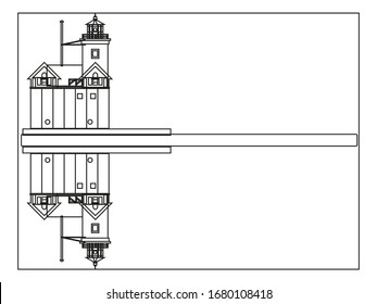 vectorial, faro Holland Harbour Light, Estados Unidos