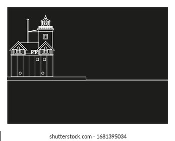vectorial, faro Holland Harbour Light, Estados Unidos