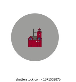 vector, lighthouse Holland Harbor Lighthouse, United States