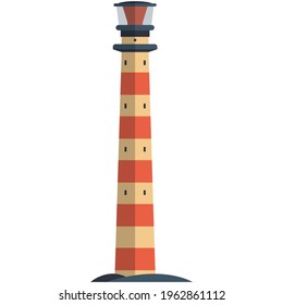Ilustración del faro vectorial logotipo de torre de alta baliza desnuda