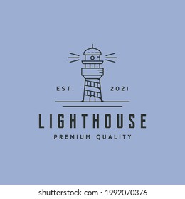 vector of lighthouse line art logo minimalist symbol illustration design, line art style