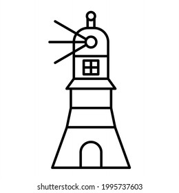 Vector Lighthouse Outline Icon Design
