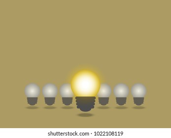 vector lighting bulb bright in outstanding concept background