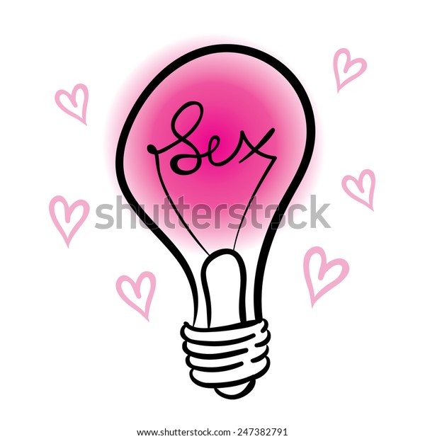 Vector Lighting Bulb Sex Hand Lettering Stock Vector Royalty Free