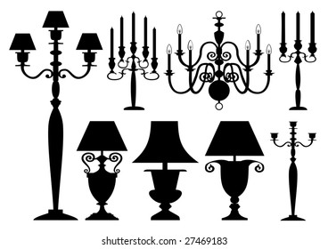 Vector lighting silhouettes collection
