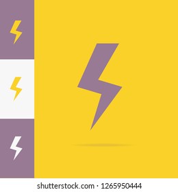 Vector Lightning Bold Icon Set Isolated On Background For Electric Power Logo, Wireless Charging, Ui, Poster, T Shirt. Thunder Symbol. Storm Pictogram. Flash Light Sign. Vector 10 Eps