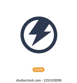 Vector lightning bolt flash. Symbol of Speed. Super hero sign. Power Symbol