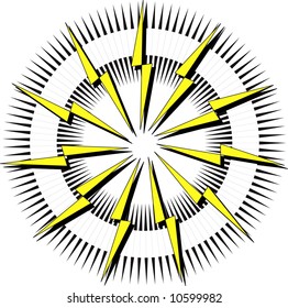 vector lightning bolt inside sunburst