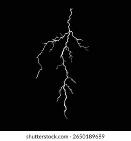Vector lightning bolt on black background.
