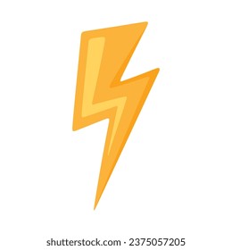 Vector lightning bolt on white background.