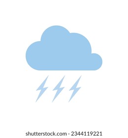 Vector lightning element, cute weather clipart vector on white background.