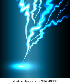 vector lightning flash blue background. bolt. thunderbolt. thunder
