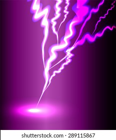vector lightning flash purple background. bolt. thunderbolt. thunder