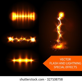 Image vectorielle éclair et effets spéciaux flash