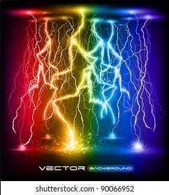 vector lightning flash strike background