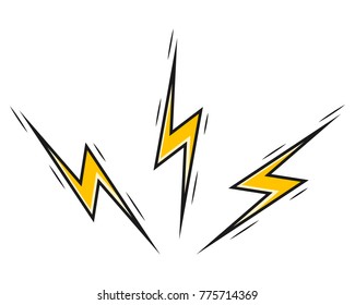 Vector lightning icon flat