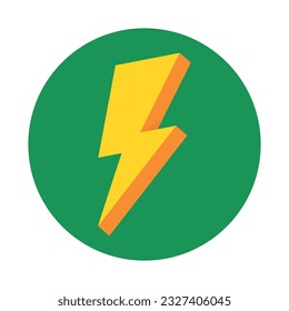 Vector lightning icon. Vector graphics on white background
