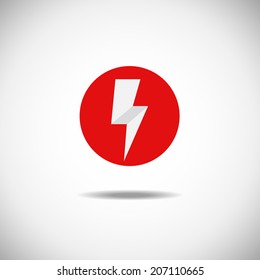 Vector lightning icon on white background. Arrow