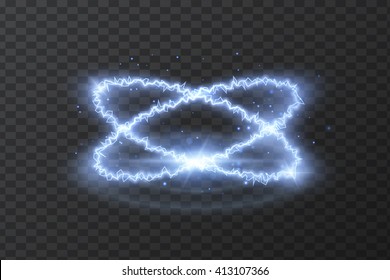 Vector lightning image, natural light, energy illustration, on a transparent background. Tool design element.