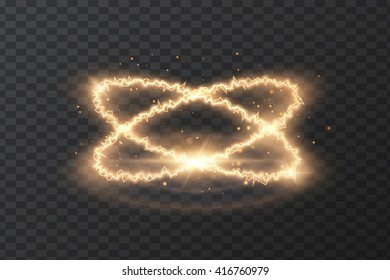 Vector lightning image, natural light, energy illustration, on a transparent background. Tool design element.
