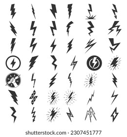conjunto de iconos monocromos de iluminación vectorial