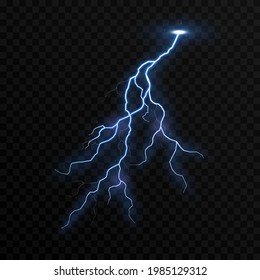 Vector lightning, lightning png, thunderstorm, lighting. Lightning strike. Natural phenomenon, light effect. PNG.