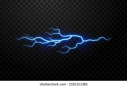 Vector lightning, lightning png, thunderstorm, lighting, flash. Natural phenomenon, light effect. PNG.