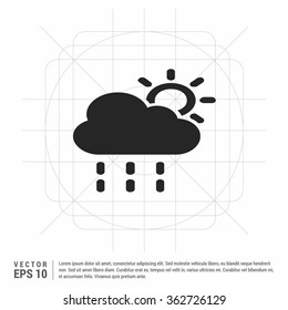 Vector lightning rain cloud sun icon