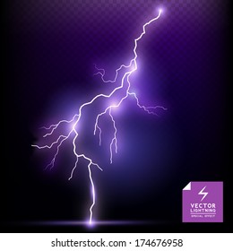 Vector Lightning special effect. Vector illustration.