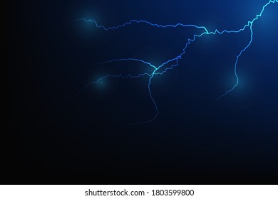 Vector of lightning and thunder luminous effect