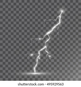Vector lightnings. Set. Light Effects