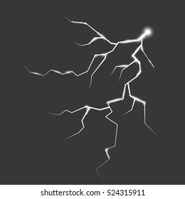 Vector lightnings. Set. Light Effects