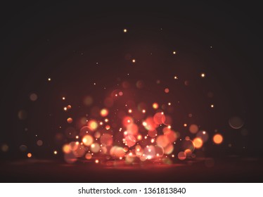 Vector lights. Background of bright glow bokeh.