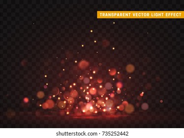 Vector lights. Background of bright glow bokeh.