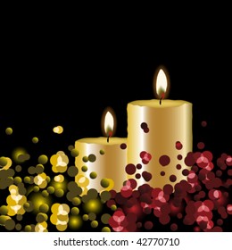 Vector lights background with candles