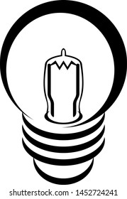 Vector Of Ligth Bulb(icon) In Black