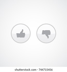 Vector like and dislike icons. Thumbs up and down.