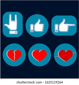 vector like Fingers heart Like you
