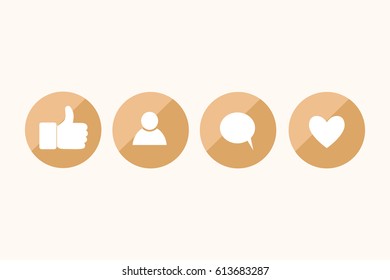 Vector like, follower, comment icons