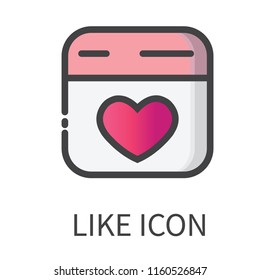 Vector like icon illustration. Flat web design. Social media symbol. EPS 10