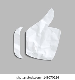 Vector like icon made of creased paper