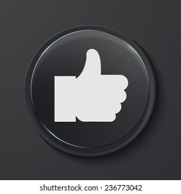 Vector like modern black glass circle icon. Eps10