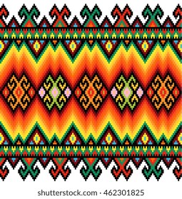 vector like old handmade cross-stitch ethnic Ukraine pattern. Ukrainian towel with ornament, rushnyk called