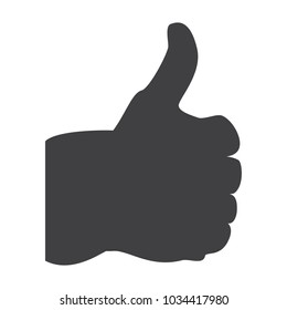 Vector like or share sign, symbol. Thumb finger up flat icon or button