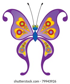 Vector lilac butterfly