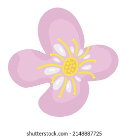 flor de lilac vectorial en un fondo aislado, plano